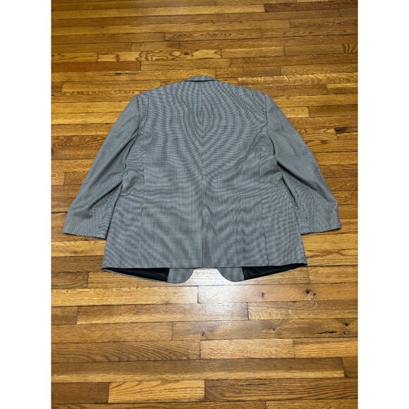 Stafford Mens Blazer Suit Jacket 50R Poly Wool Houndstooth 2 Button Sport Coat - Picture 8 of 8